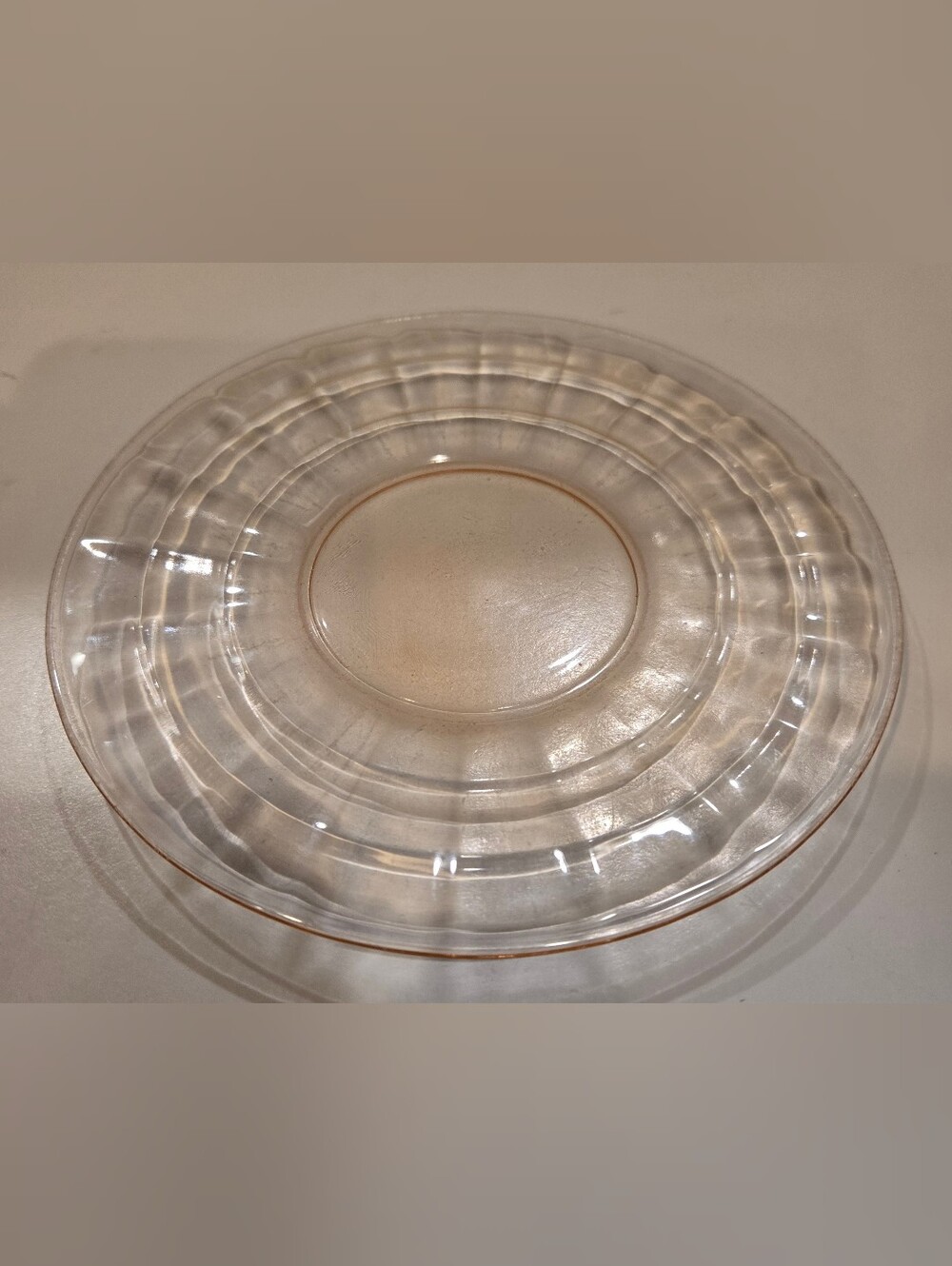 Vintage Hocking Pink Deression Glass Dessert Plate Translucent Pink Accent